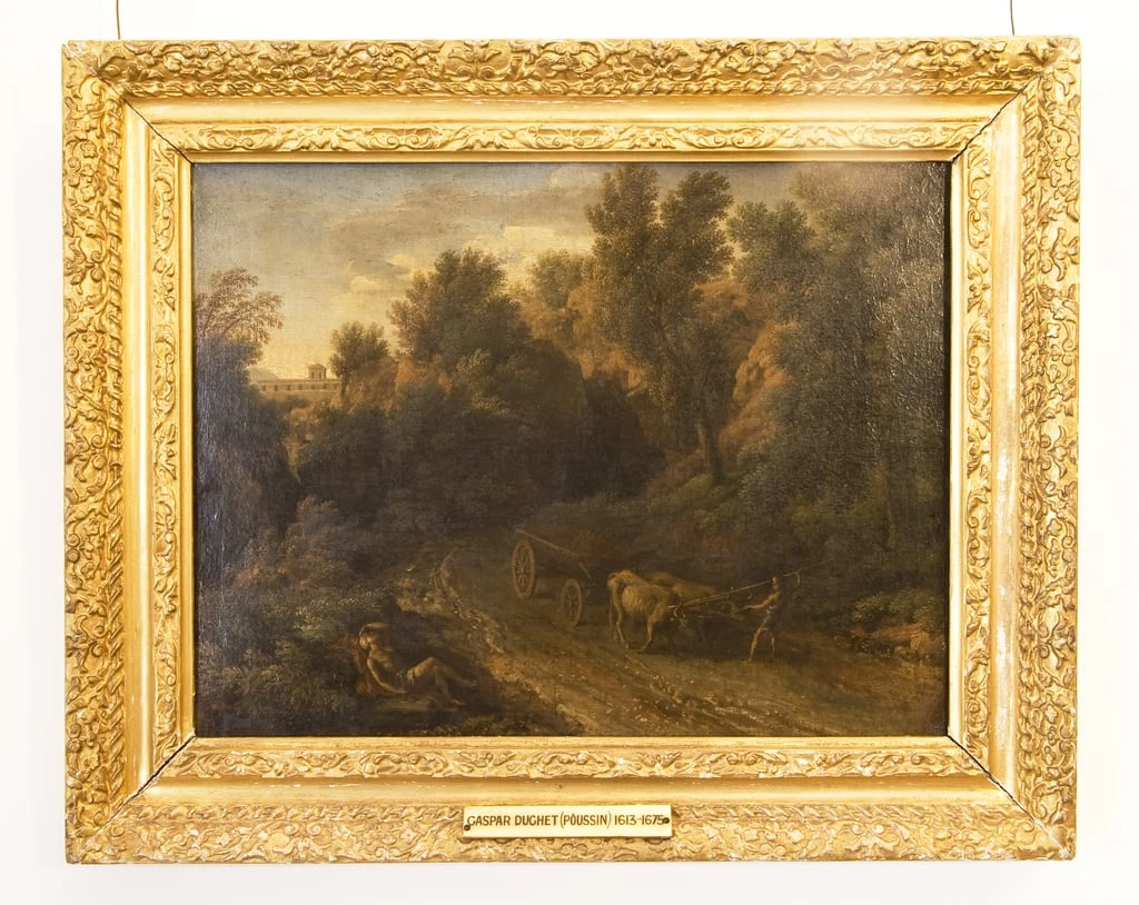 Paesaggio classico con carro di buoi e fiure - The Portland Collection, Harley Gallery, Welbeck Estate